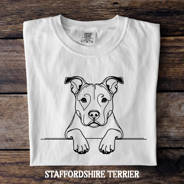 DTF Full Color TShirt Transfer - Simple Sketch Dog - You Choose Color & Breed!