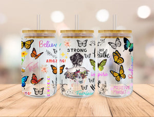 16oz UV DTF Wrap - Strong Women Butterflies
