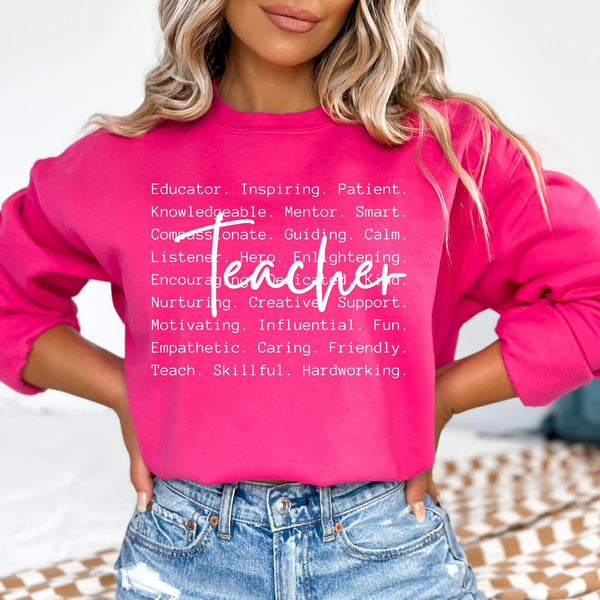 DTF Full Color TShirt Transfer - Teacher - (Black or White)