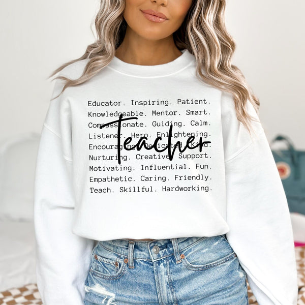 DTF Full Color TShirt Transfer - Teacher - (Black or White)