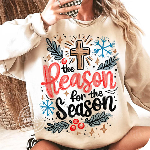 DTF Full Color TShirt Transfer - The Reason for the Season Sketch