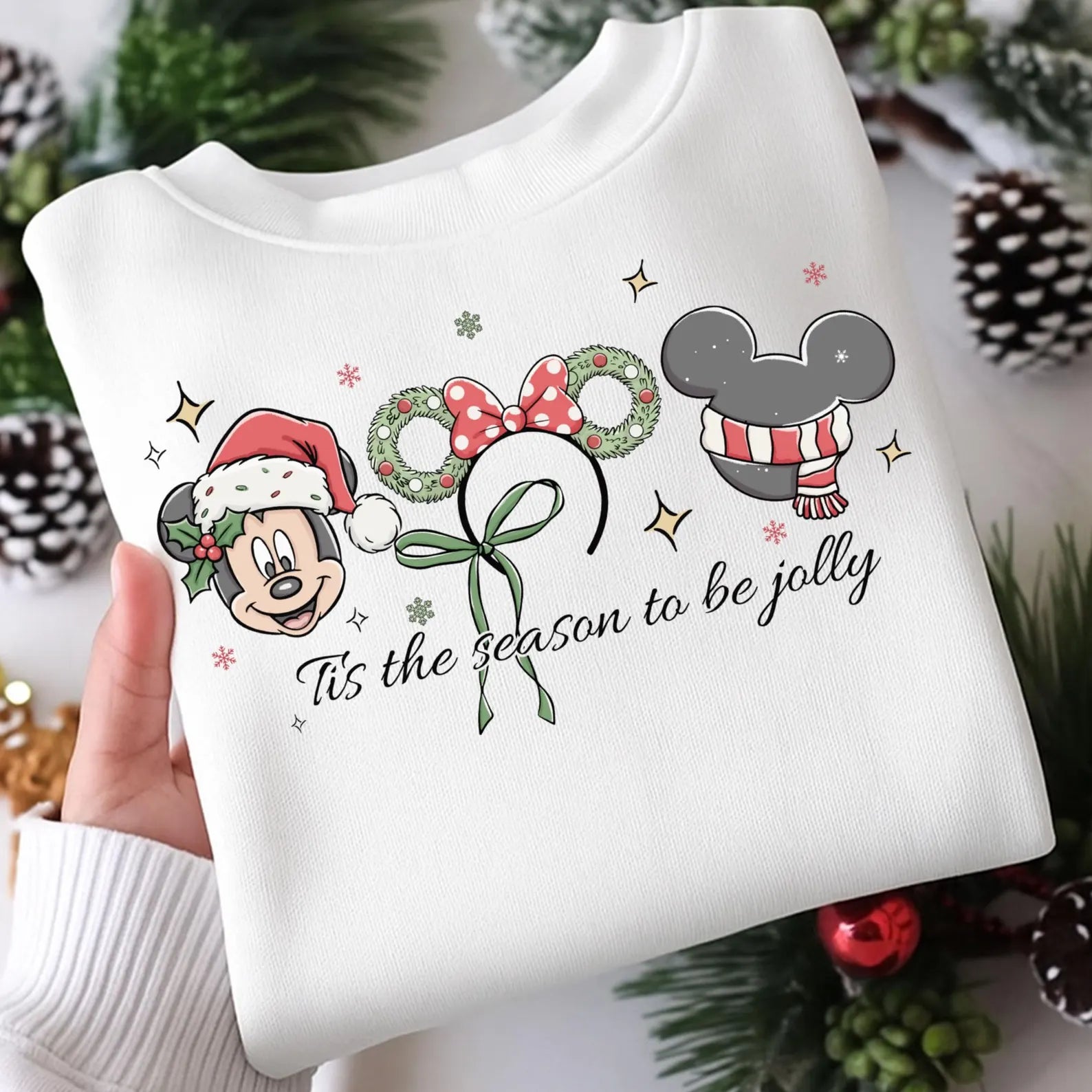 DTF Full Color TShirt Transfer - Tis the Season To Be Jolly Mouse