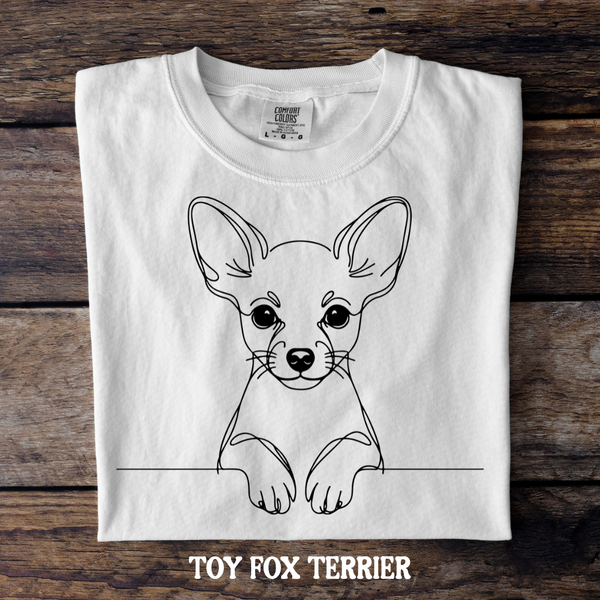DTF Full Color TShirt Transfer - Simple Sketch Dog - You Choose Color & Breed!