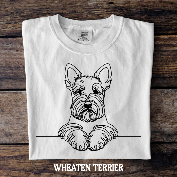 DTF Full Color TShirt Transfer - Simple Sketch Dog - You Choose Color & Breed!
