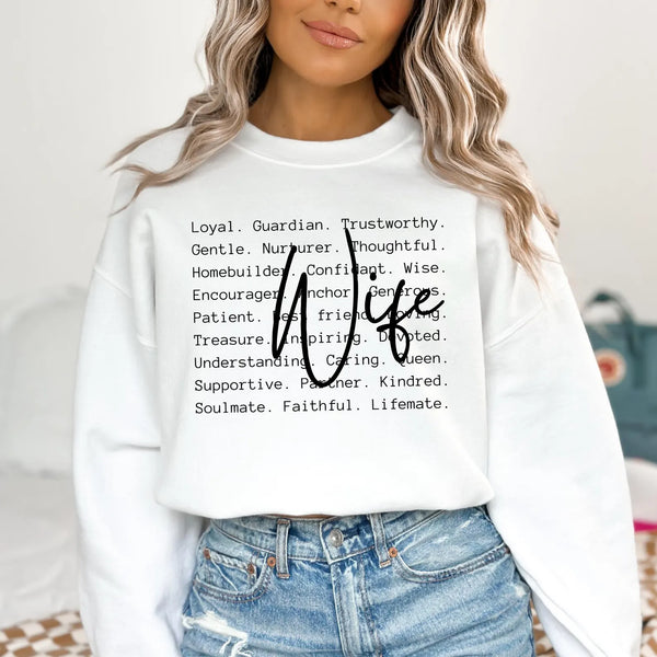 DTF Full Color TShirt Transfer - Wife - (Black or White)