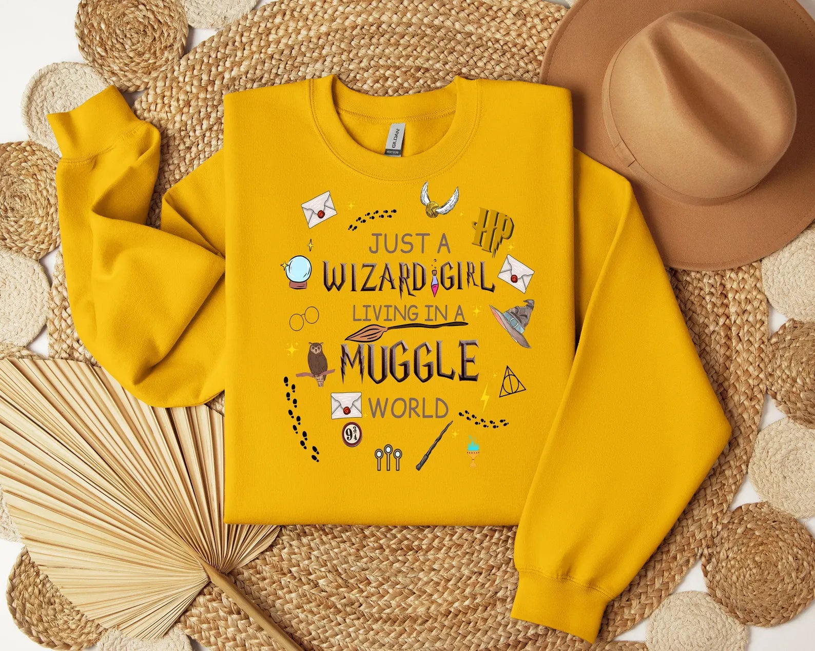 DTF Full Color TShirt Transfer - Just A Wizard Girl Living In A Muggle World