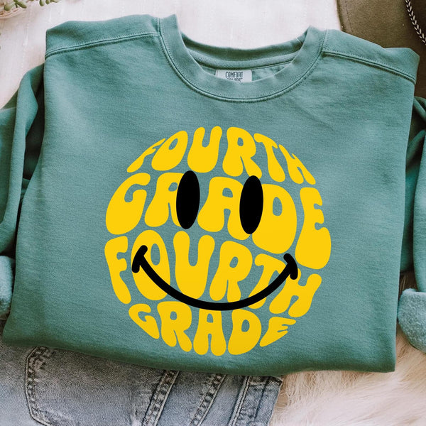 DTF Full Color TShirt Transfer - Yellow Smiley Grades