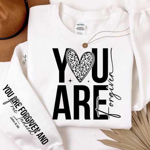 DTF Full Color TShirt Transfer - You Are Forgiven - Free Sleeve!