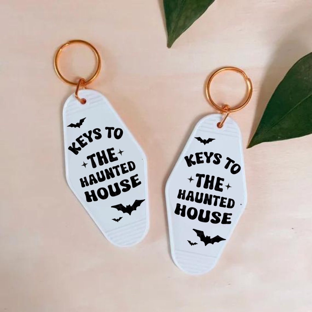 Keys To The Haunted House - UV DTF Motel Keychain Decal