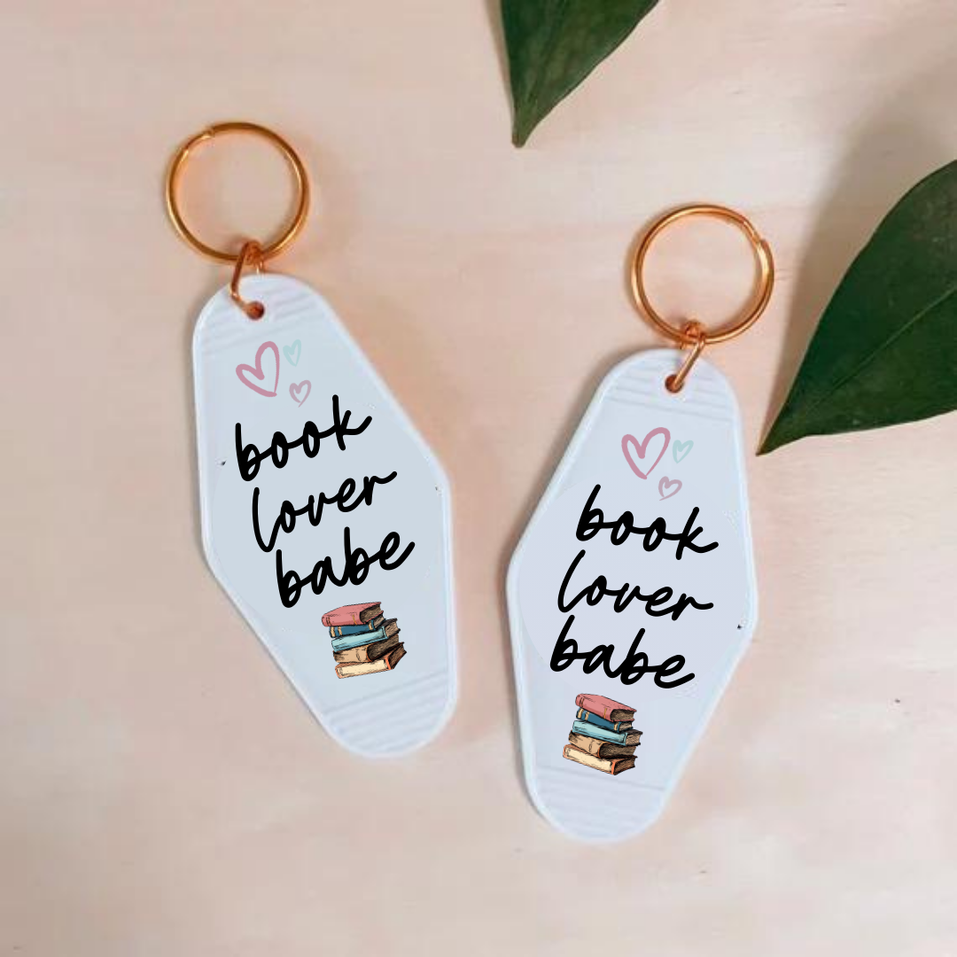 UV DTF Motel Keychain Decal - Book Lover Babe