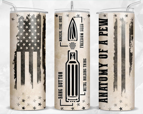 Skinny Tumbler Sublimation Wrap - Flag Bull*t Breakdown