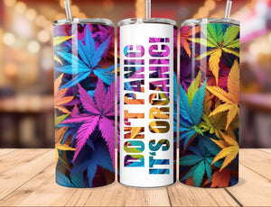 Skinny Tumbler Sublimation Wrap - Don't Panic It's Organic