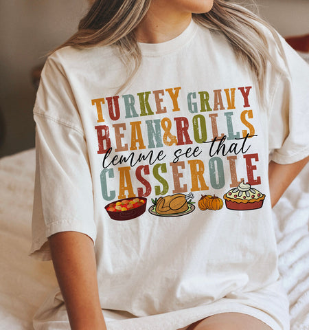 DTF Full Color Transfer - Turkey Gravy Bean & Rolls