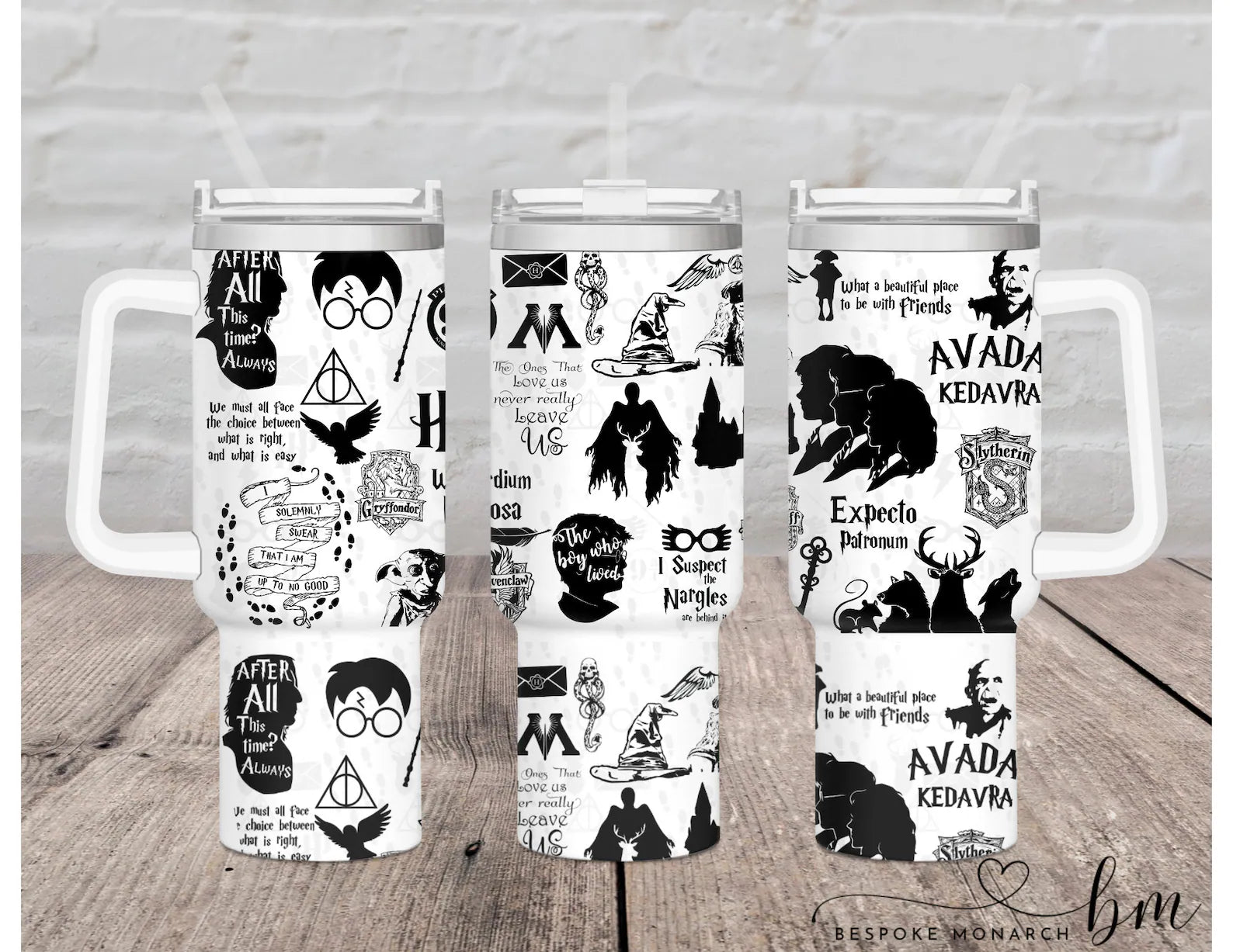 40oz UV DTF Wrap - Full Top & Bottom - HP Things Black