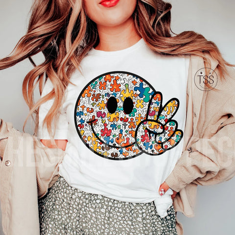 DTF Full Color Transfer - Autism Smiley