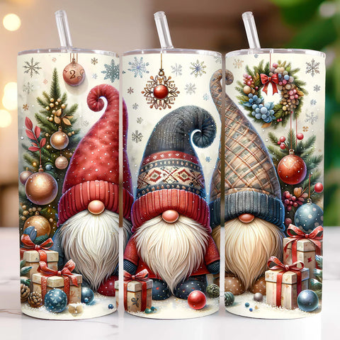 Cozy Colors Gnomes - 1 16oz Skinny Tumbler Sublimation Wrap