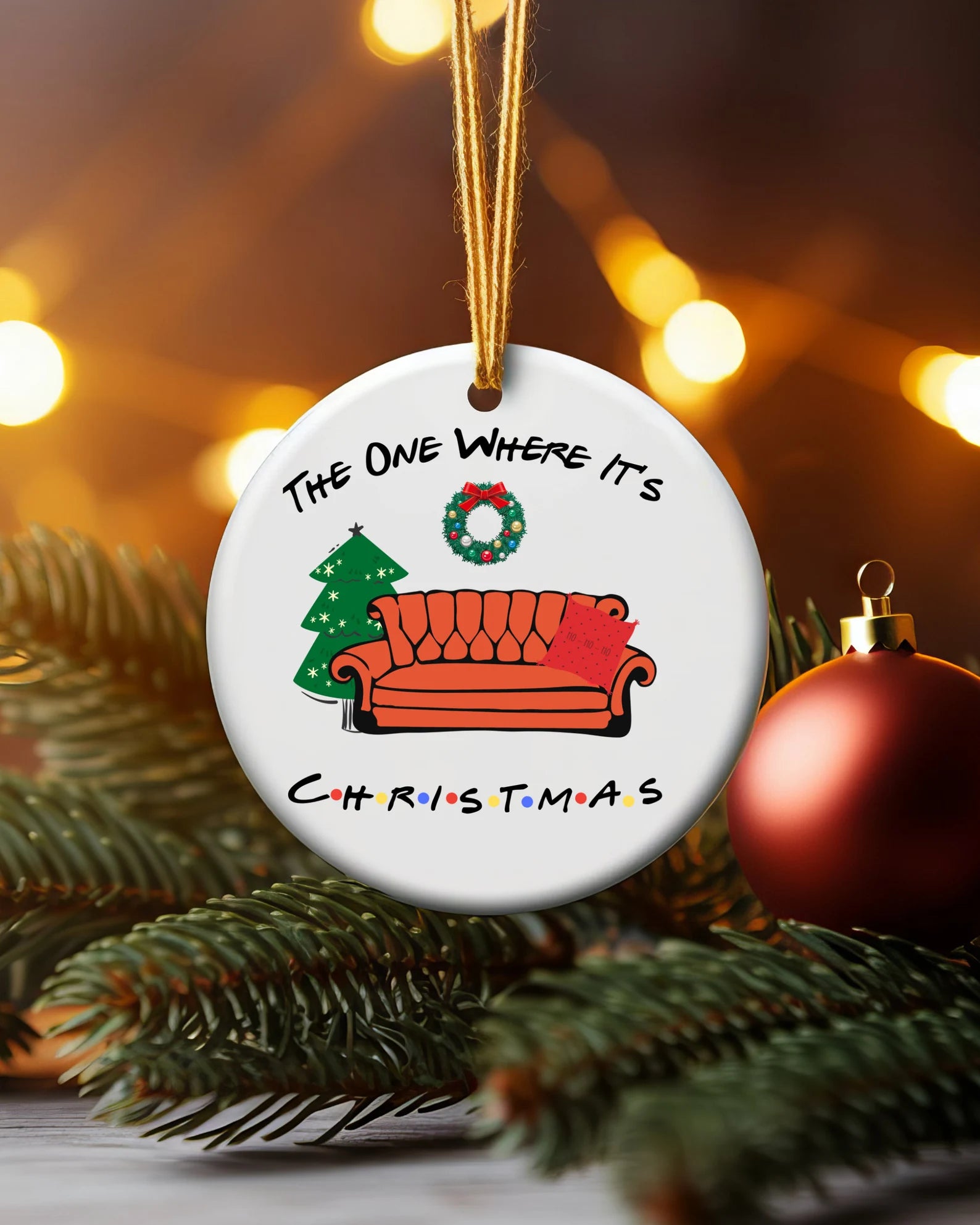 3" Ornament UV DTF Decal - The One Where IT's Christmas