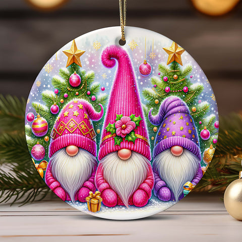 3" Ornament UV DTF Decal - Hot Pink Purple Gnomes