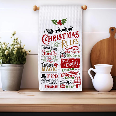 Christmas Rules - 1 Sublimation Transfer Only! Small Rectangle Sublimation Transfer