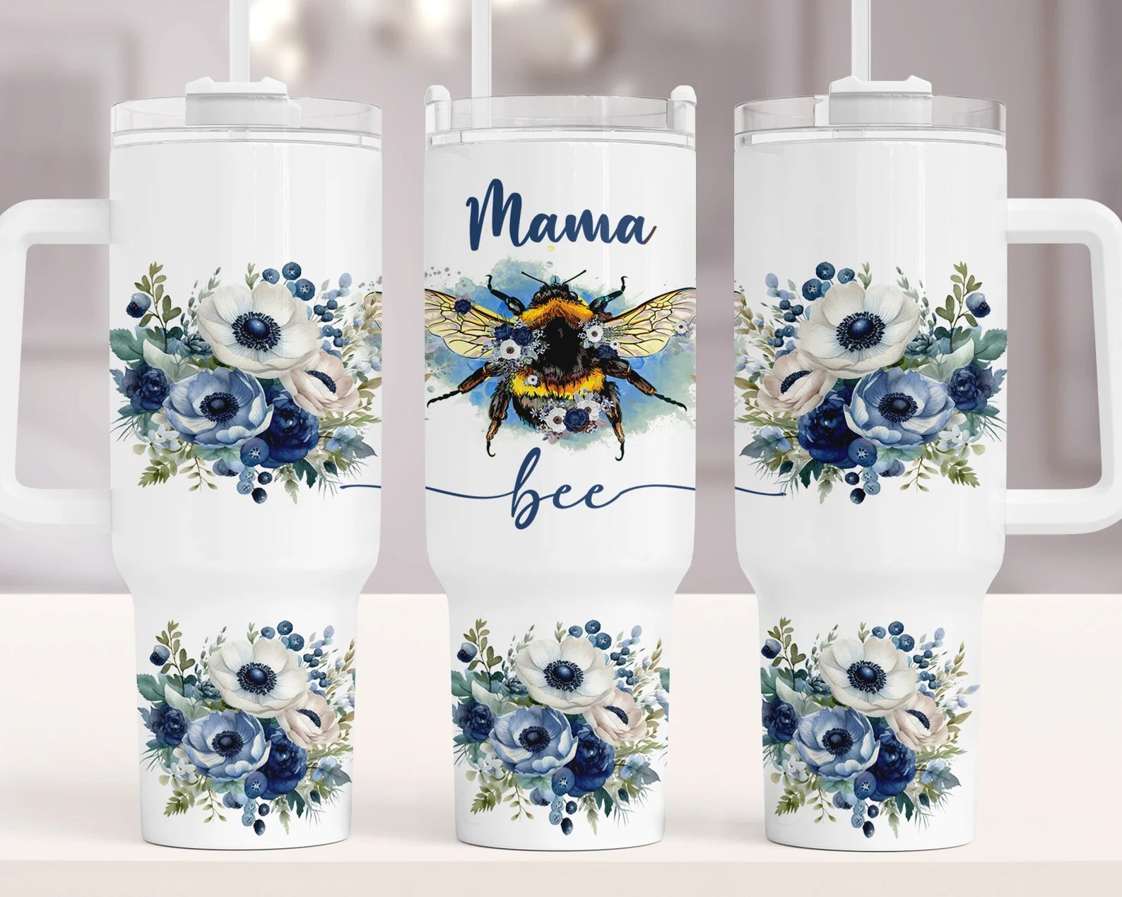 Mama Bee *FULL WRAP* - 40oz UV DTF Wrap