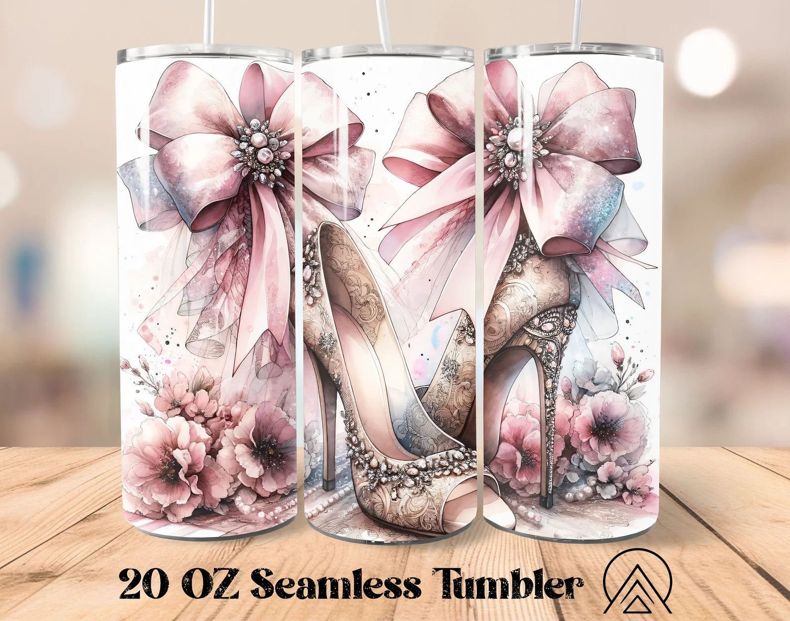 Skinny Tumbler Sublimation Wrap - Bow High Heel