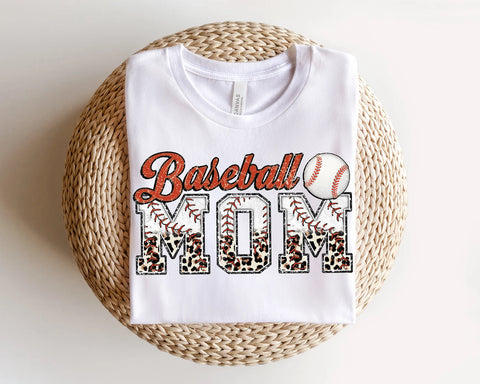 DTF Full Color Transfer - Baseball Mom Cheetah Letters