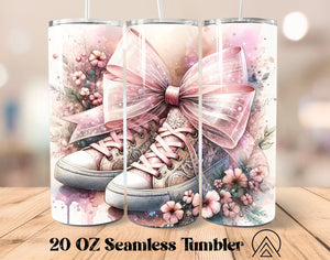 Skinny Tumbler Sublimation Wrap - High Tops Bow