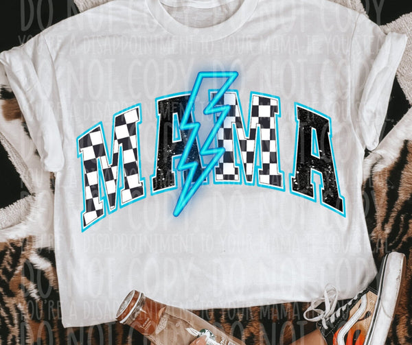 DTF Full Color Transfer - Mama Neon Lightning (YOU CHOOSE THE COLOR!)