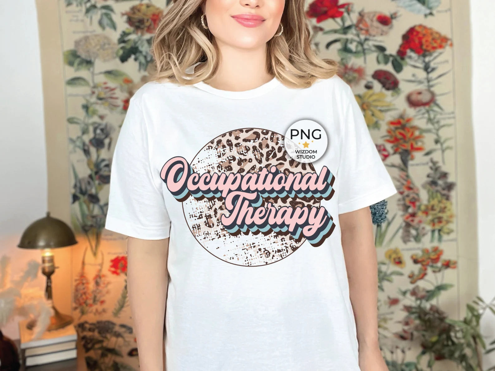 DTF Full Color Transfer - Occupational Therapy Leopard Circle