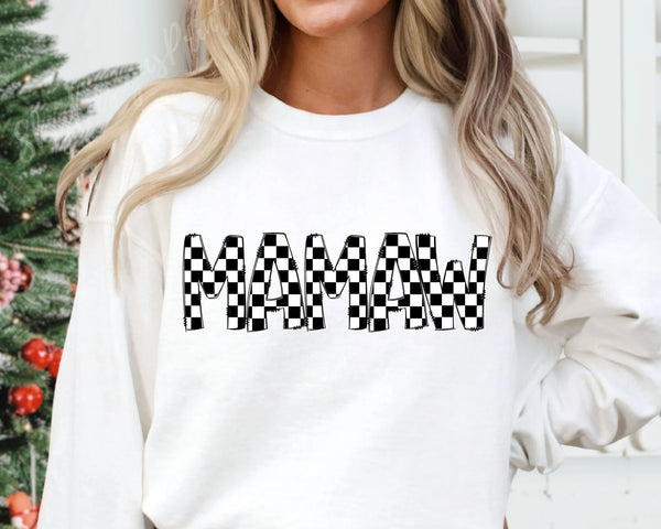 DTF Full Color TShirt Transfer - Checkered Names (You Choose)