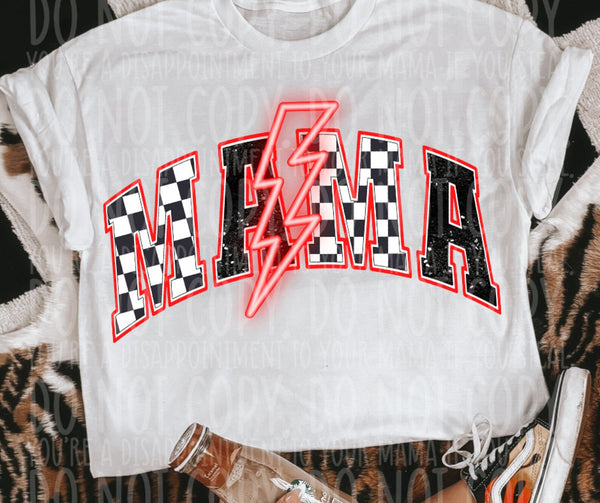 DTF Full Color Transfer - Mama Neon Lightning (YOU CHOOSE THE COLOR!)