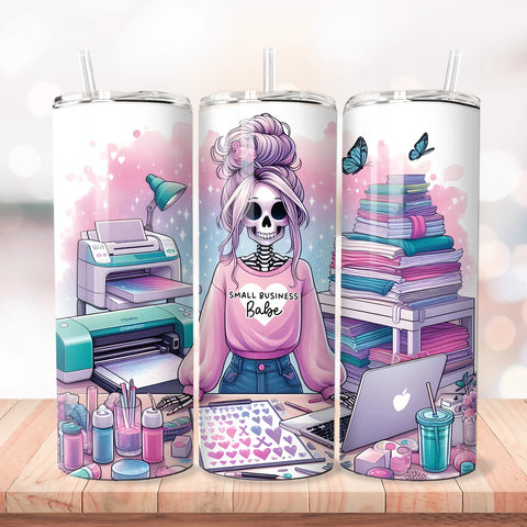 Small Business Babe Skeleton - 1 16oz Skinny Tumbler Sublimation Wrap