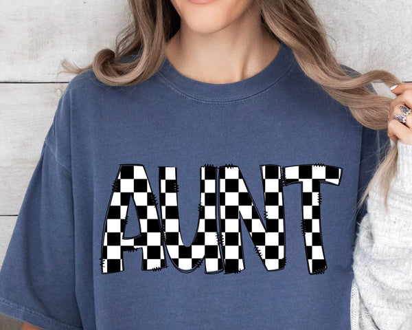 DTF Full Color TShirt Transfer - Checkered Names (You Choose)