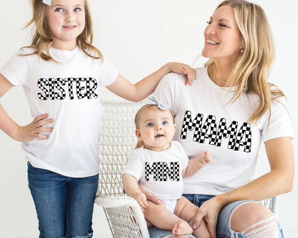 DTF Full Color TShirt Transfer - Checkered Names (You Choose)