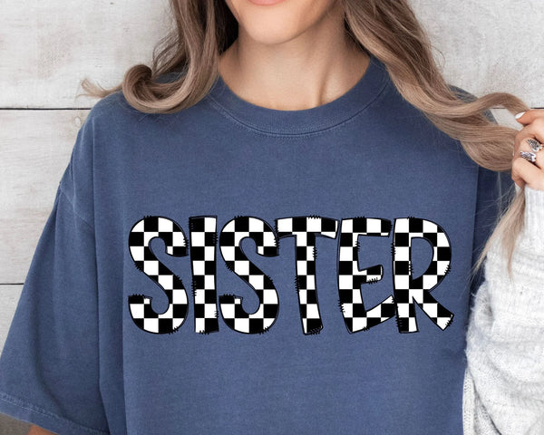 DTF Full Color TShirt Transfer - Checkered Names (You Choose)