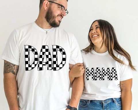 DTF Full Color TShirt Transfer - Checkered Names (You Choose)