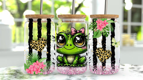 16oz UV DTF Wrap - Wide Eyed Frog