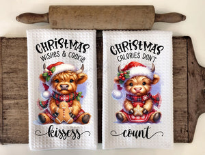 Christmas Calories Cows (SET OF 2!) - 1 Sublimation Transfer Only! Small Rectangle Sublimation Transfer (Copy)