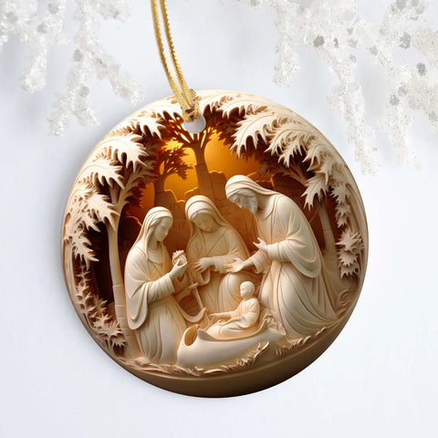 3" Ornament UV DTF Decal - Ivory Manger