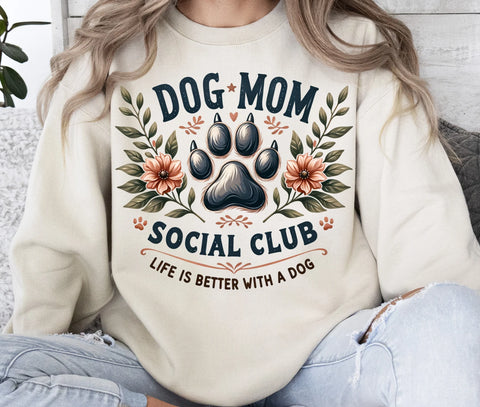 DTF Full Color Transfer - Dog Mom Social Club