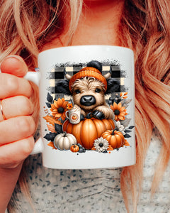UV DTF Decal - Fall Check Highland Cow Pumpkins