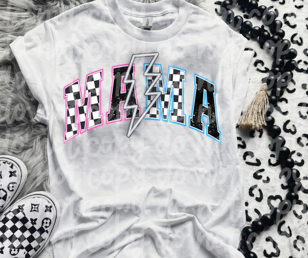 DTF Full Color Transfer - Mama Neon Lightning (YOU CHOOSE THE COLOR!)