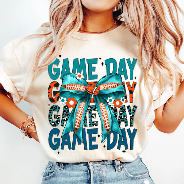 DTF Full Color Transfer - Game Day Football Team Bows (ALL 32 TEAMS!)