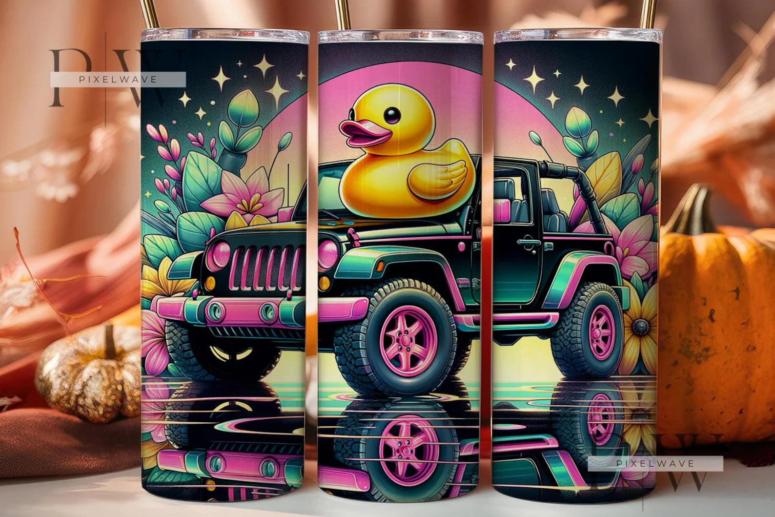 Skinny Tumbler Sublimation Wrap - JE*EP Duck