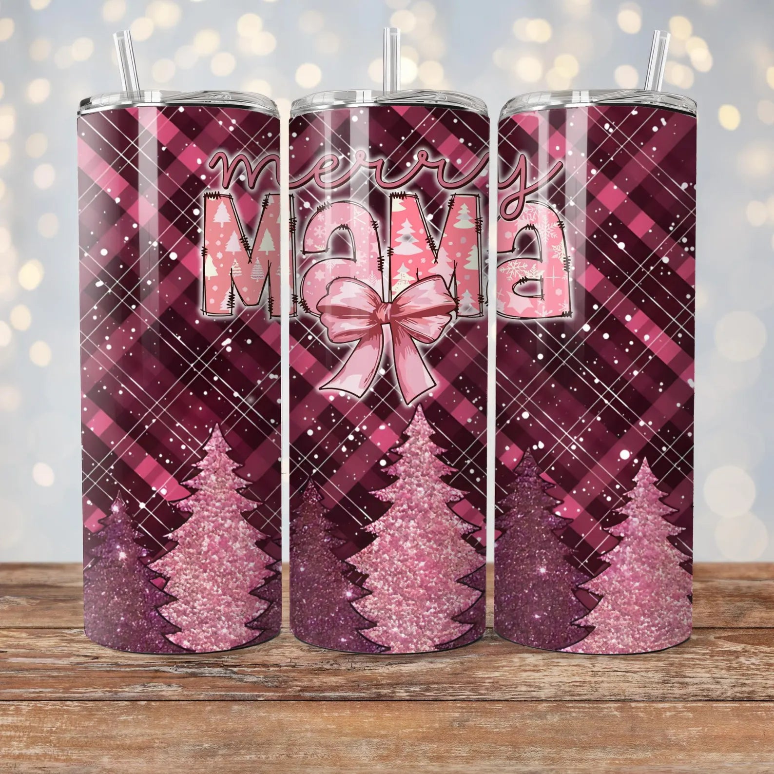 Merry Mama - 1 16oz Skinny Tumbler Sublimation Wrap