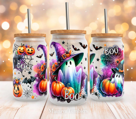 16oz UV DTF Wrap - Bright Witch Hat Boo