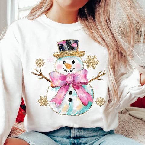 DTF Full Color TShirt Transfer - Bright Snowman