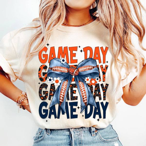 DTF Full Color Transfer - Game Day Football Team Bows (ALL 32 TEAMS!)