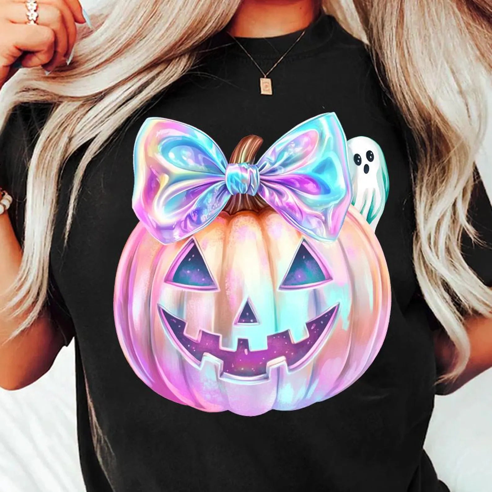 DTF Full Color Transfer - Iridescent Jack O Lantern