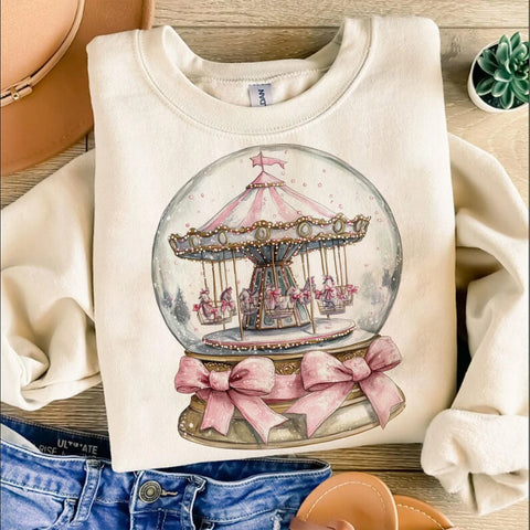 DTF Full Color TShirt Transfer - Christmas Carousel